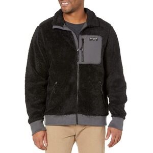 L.L.Bean Regular Sherpa Fleece Jacket Black/Alloy Gray Men's Large TA518076